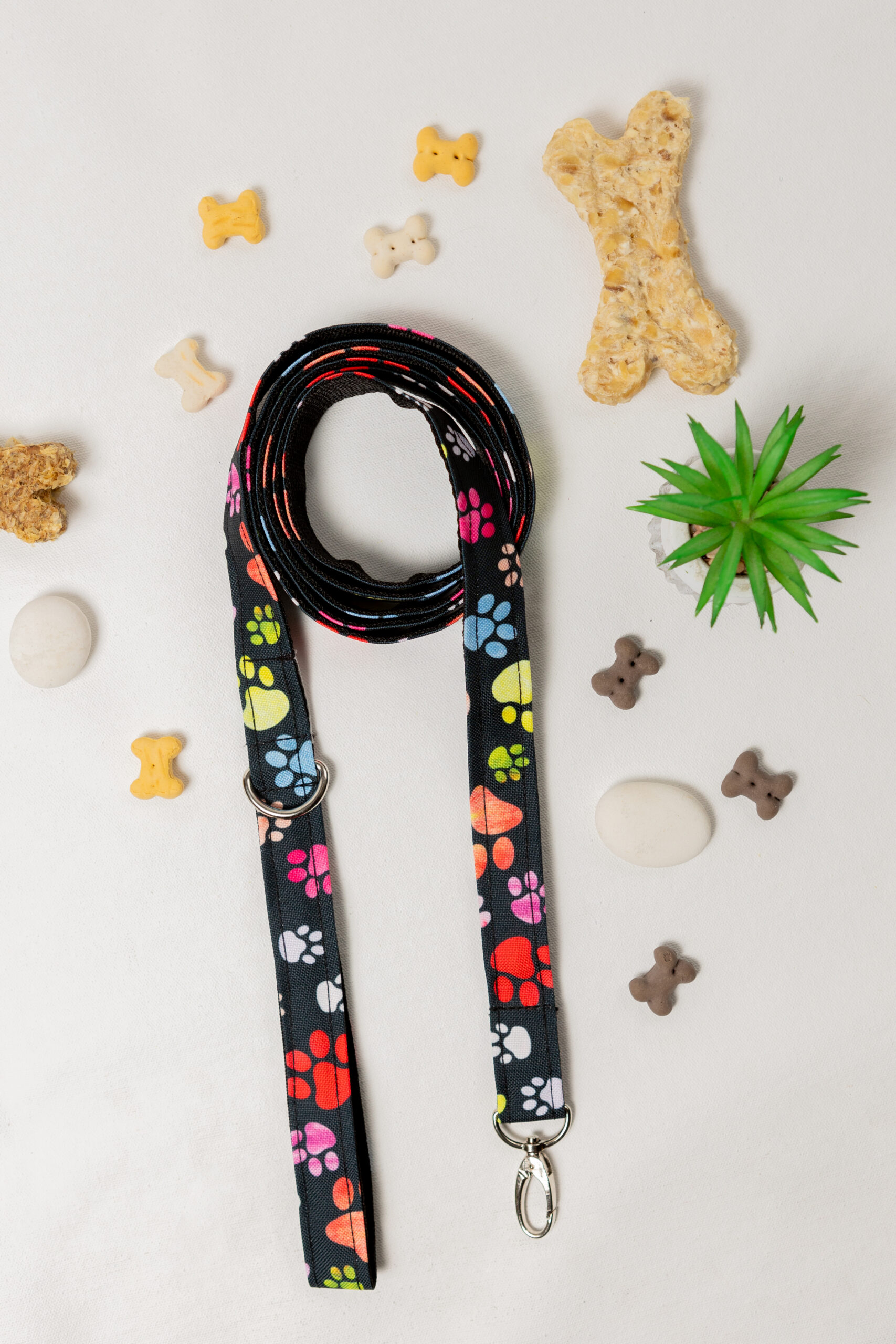 vodítka pro psy – vzor – duhové tlapky